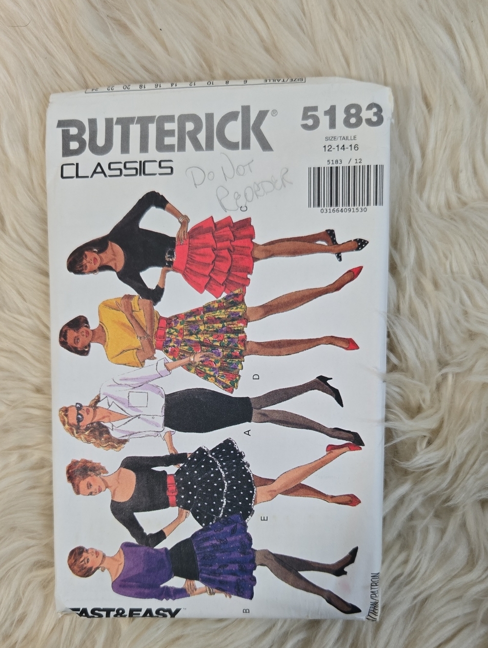 Butterick Vintage Classics Skirt Sewing Pattern 5183